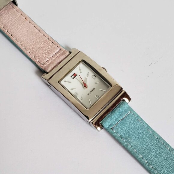 TOMMY HILFIGER Watch Reversible Leather Band Pink Blue - Picture 13 of 14
